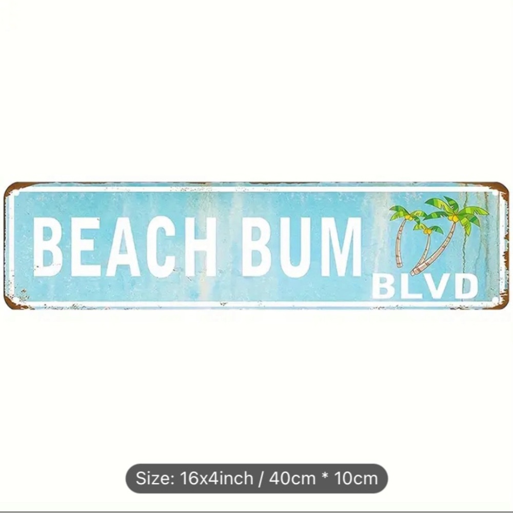 🔥METAL TIN SIGN ‘BEACH BUM BLVD’ SIZE 16x4🔥